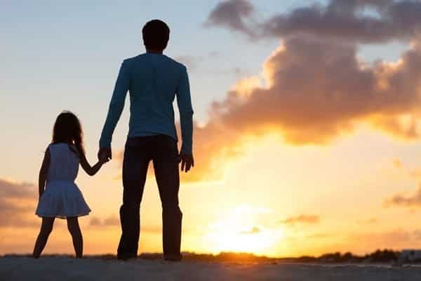 Family at sunset